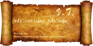 Várallyai Tünde névjegykártya